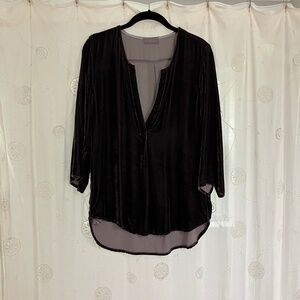 CP Shades deep purple velvet tunic size S